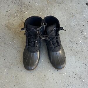Sperry Black Lace-Up Duck Boots